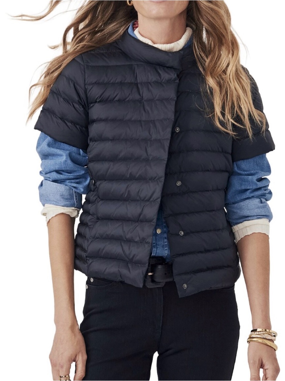 Kennedy Short Sleeve Puffer Jacket — Black